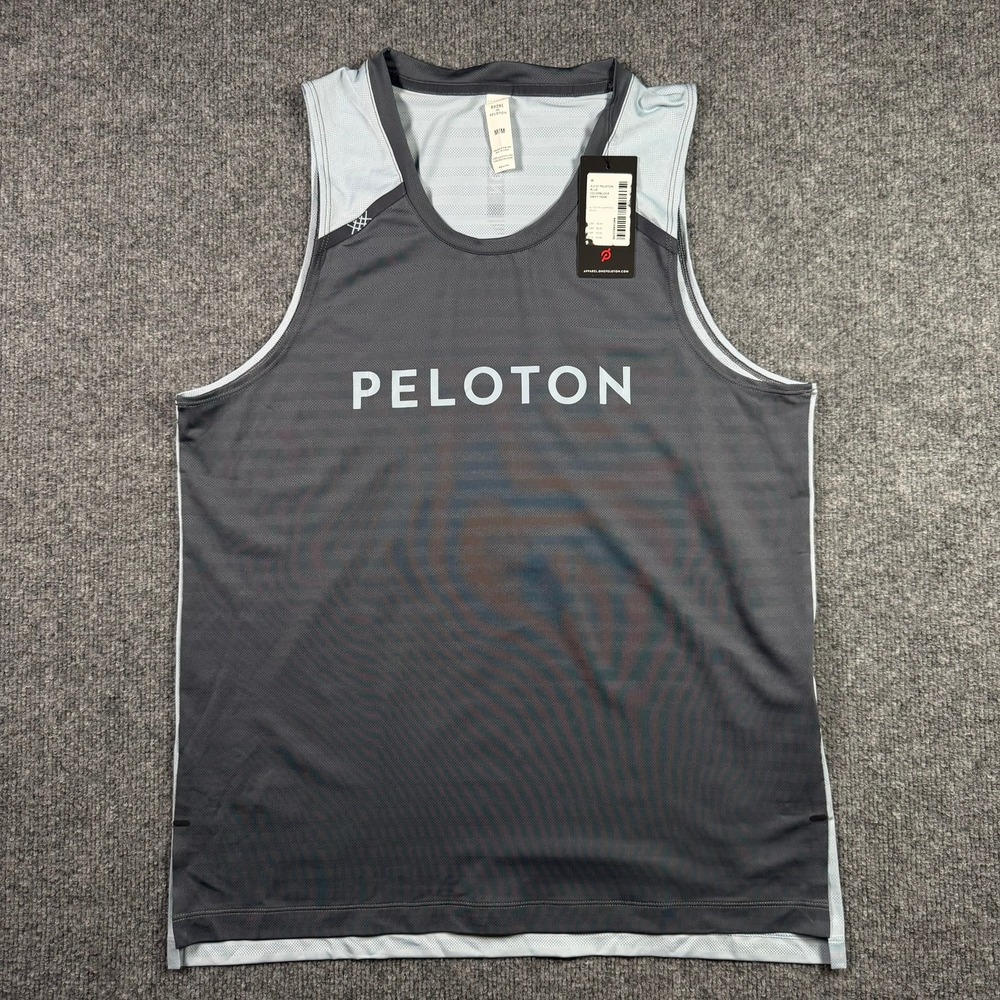 Rhone Peloton Swift Tank Mens Size Medium Blue Colorblock Performance Mesh New